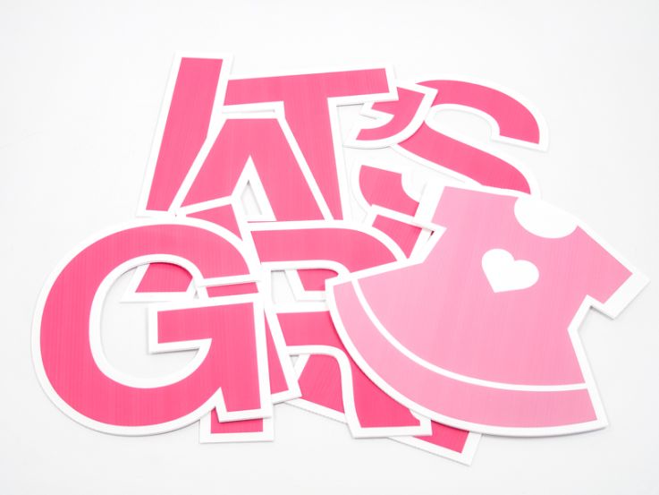 Pre-Packaged It's A Girl Yard Letters - Yard Letters