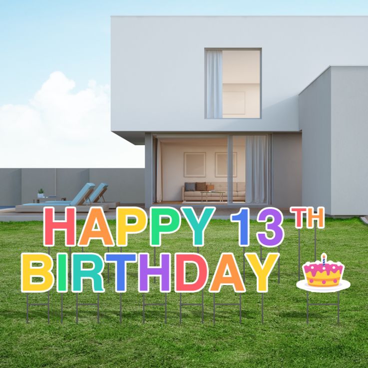 01_Pre-Packaged Happy 13th Birthday Yard Letters - Birthday