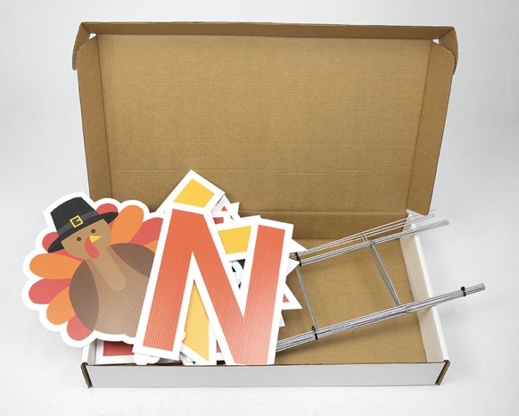 Pre-Packaged Happy Thanksgiving Yard Letters - Thanksgiving