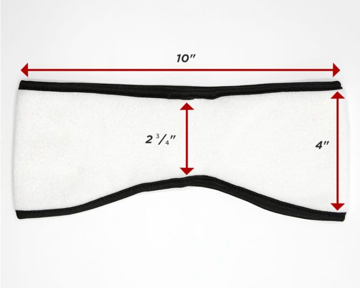 08_Custom Printed Fleece Ear Warmer Headbands_Size Reference Chart - Headbands
