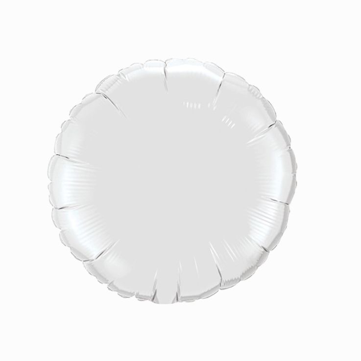 White Round - Foil Balloon