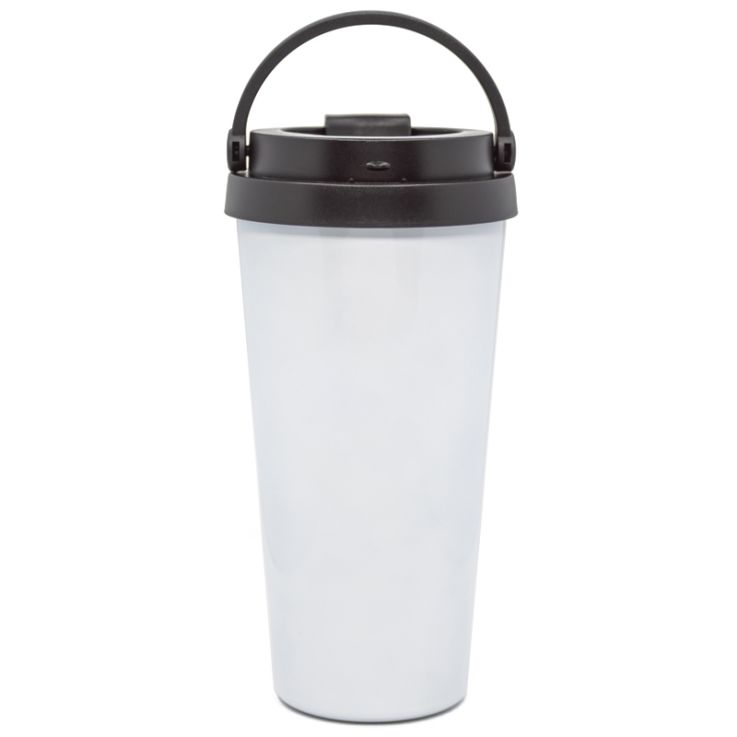 17 Oz. Custom Printed Travel Coffee Tumblers With Handle White - Tumbler