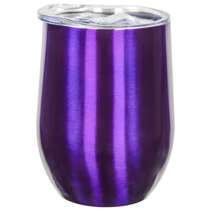 12 Oz. Laser Engraved Stainless Steel Wine Tumblers Purple Blank - Tumbler