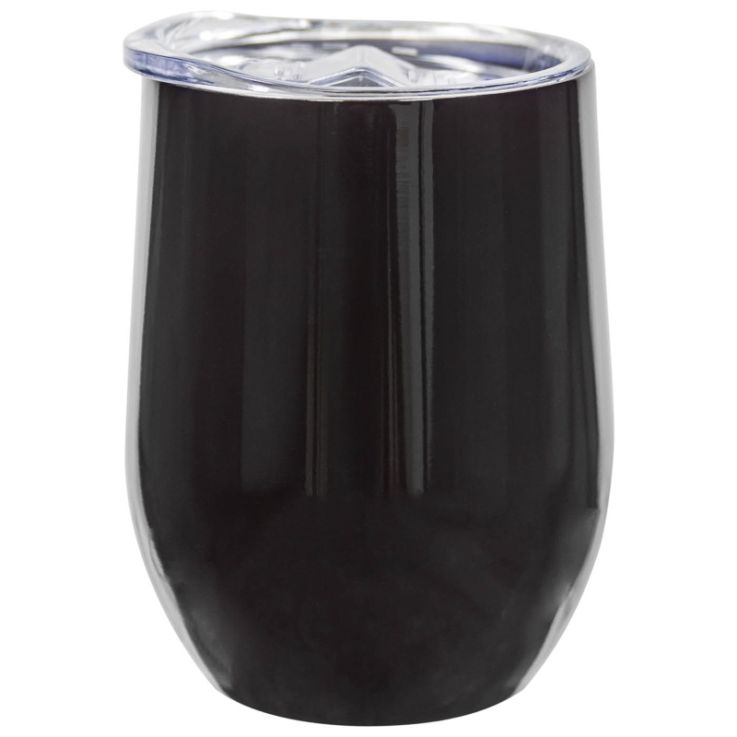12 Oz. Laser Engraved Stainless Steel Wine Tumblers Black Blank - Tumbler