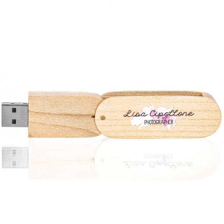 Custom Wood Swivel USB Flash Drives - Swivel
