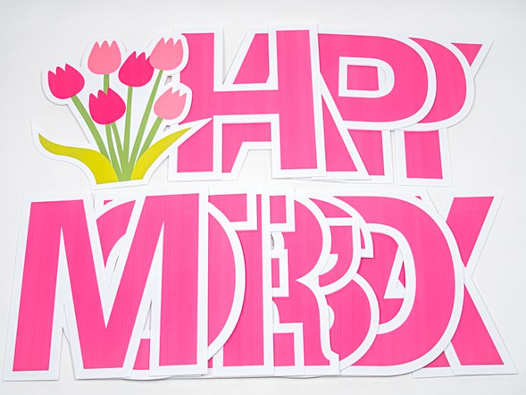 Pre-Packaged Happy Mother&rsquo;s Day Yard Letters - Mother\'s Day