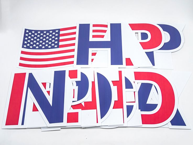 Pre-Packaged Happy Independence Day Yard Letters - July 4th