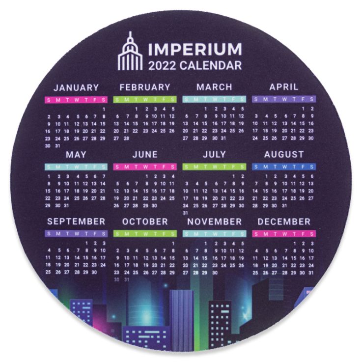 02Full Color 2022 Calendar Circle Mouse Pads - Calendar Custom Made