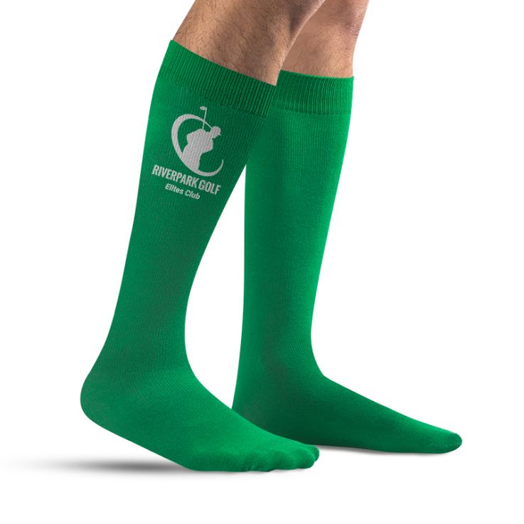 Custom Logo Cotton Socks - Green - Imprint Socks