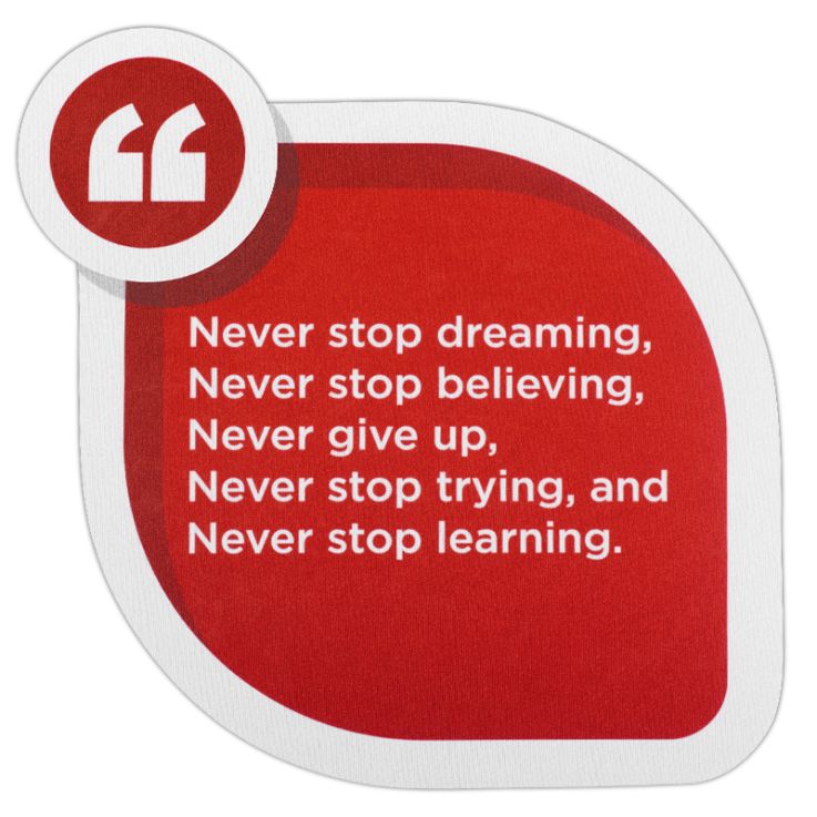 02Custom Die Cut Shape Mouse Pads - Never Stop - Mouse