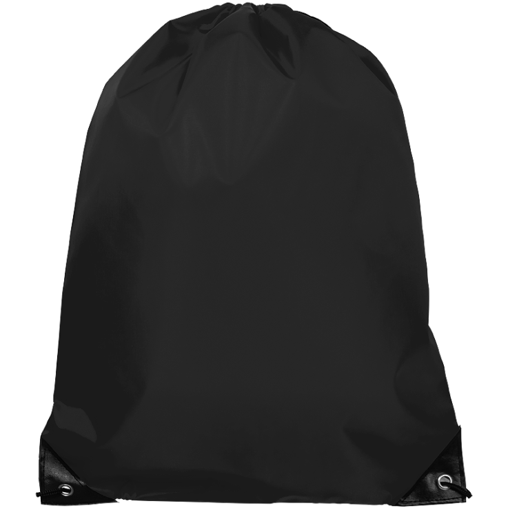 Black - Drawstring Tote Bags