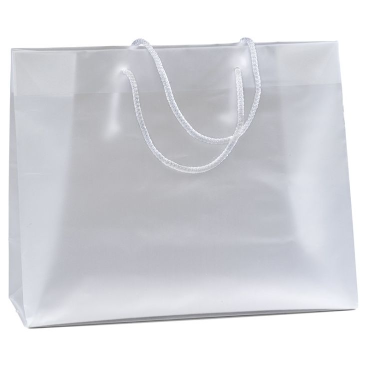 Scorpio Cotton Handle Frosted Plastic Shopping Bags - 