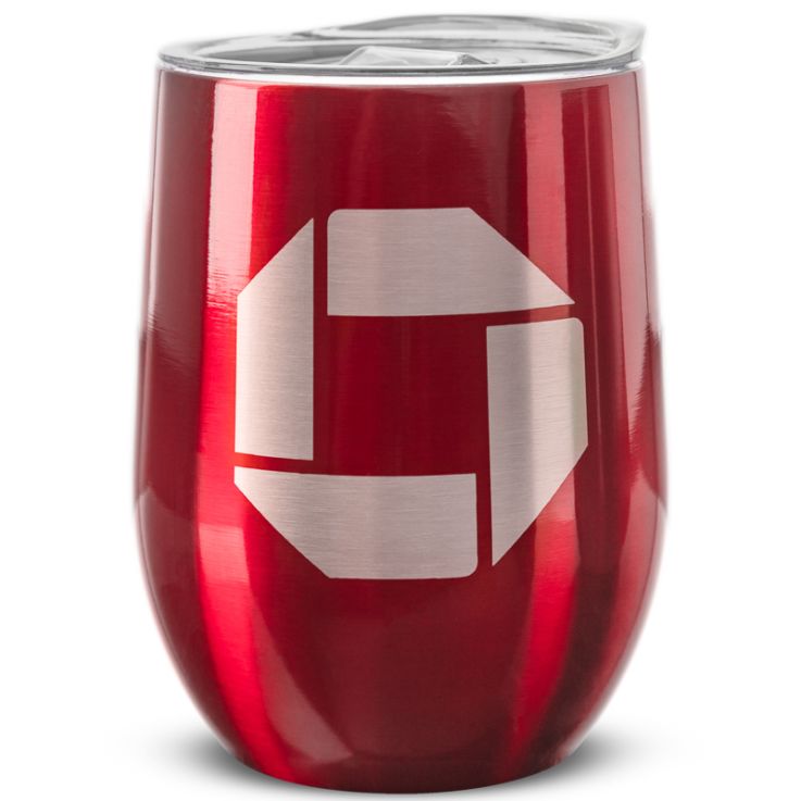 12 Oz. Laser Engraved Stainless Steel Wine Tumblers - Laser Engraved
