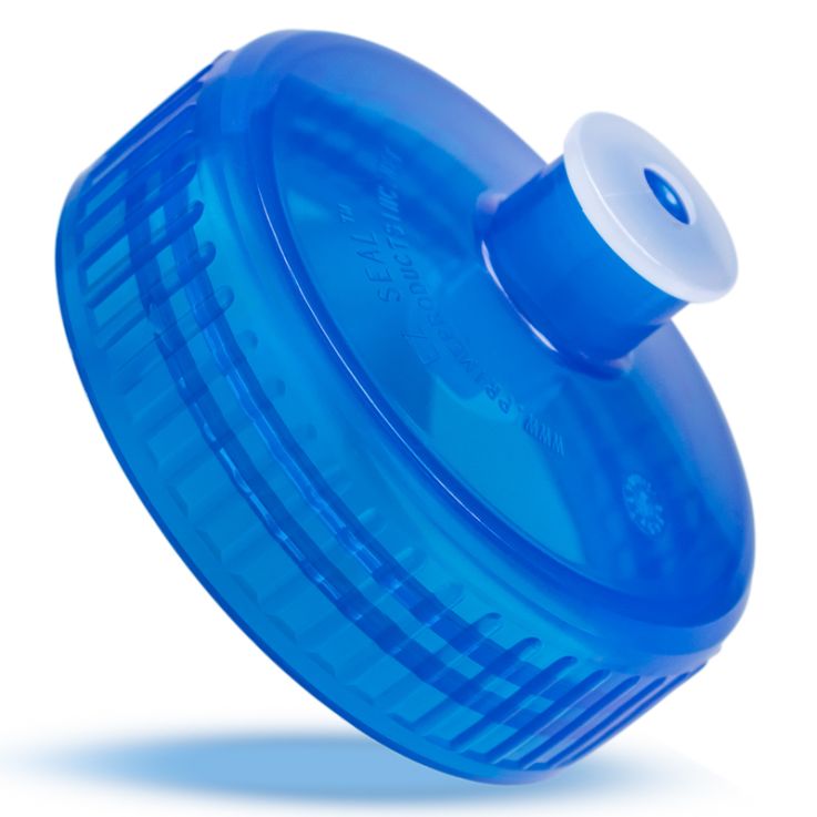 24 Oz Translucent Sports Water Bottles - Trans Blue Lid - Bike Water