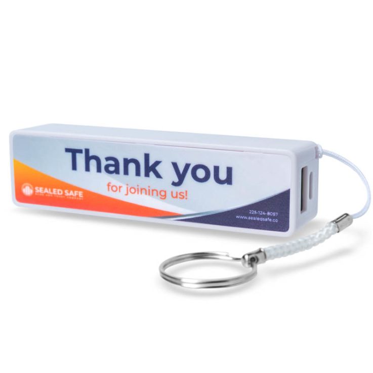 Compact Keychain Power Banks - White - 