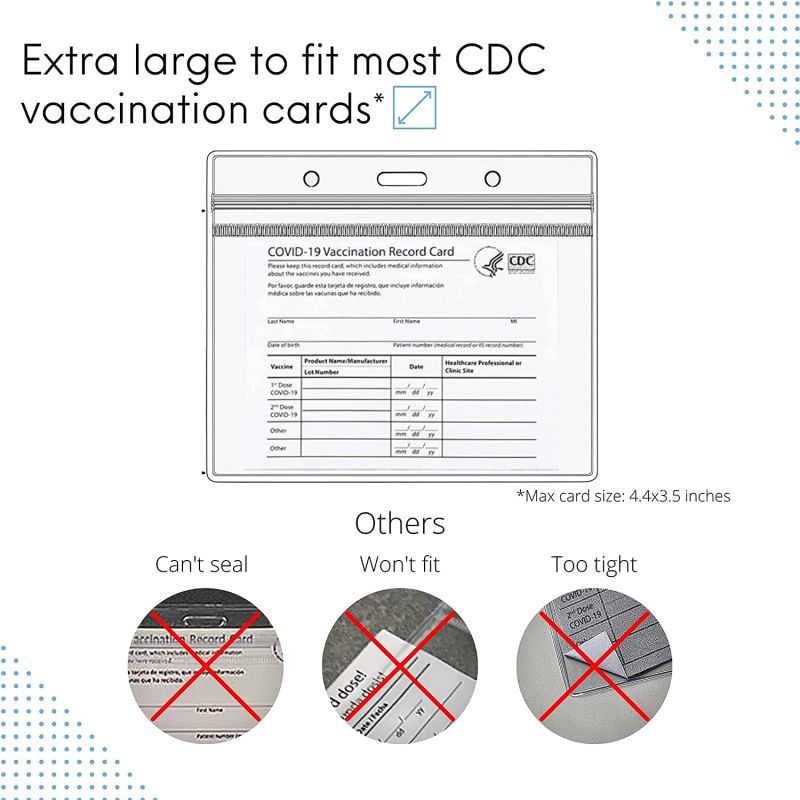 4.5 x 3.5 Inch Multi-Purpose Vaccination Record Card Holders - Vaccination Card