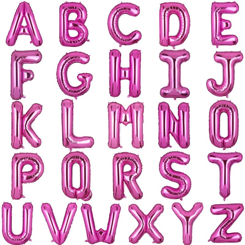 34 Inch Letter, Number, and Symbol Shaped Microfoil&reg; Balloons - Magenta - Symbol Shaped