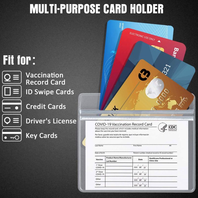 4.5 x 3.5 Inch Multi-Purpose Vaccination Record Card Holders - Id Badge Holder