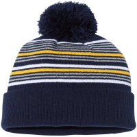 Sportsman 12" Striped Pom-Pom Cuffed Beanie - SP60