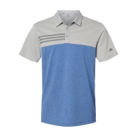 Adidas Men's Heathered Colorblocked 3-Stripes Polo - A508