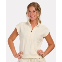 Boxercraft Women's French Terry Half-Zip Short Sleeve Sweatshirt - BW2407