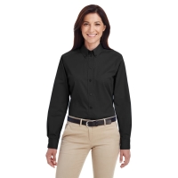 Harriton Ladies' Foundation 100% Cotton Long-Sleeve Twill Shirt With&nbsp;Teflon&trade;