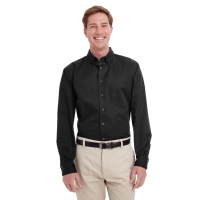 Harriton Men's Foundation 100% Cotton Long-Sleeve Twill Shirt With&nbsp;Teflon&trade;