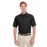 Harriton Men's Foundation 100% Cotton Short-Sleeve Twill Shirt With Teflon&trade;