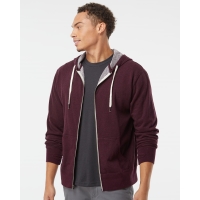 Independent Trading Co. Unisex Heathered French Terry Full-Zip Hooded Sweatshirt - PRM90HTZ