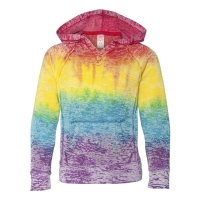 MV Sport Girls&rsquo; Courtney Burnout V-Notch Hooded Sweatshirt - W1162Y
