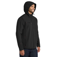 Port Authority Textured Hooded Soft Shell Jacket.