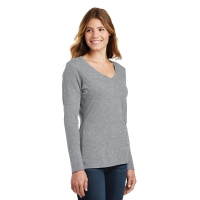 Port & Company Women's Long Sleeve Fan Favorite V-Neck Tee.