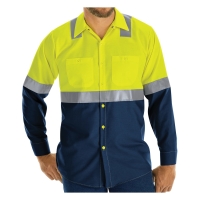 Red Kap Men's Enhanced &amp; Hi-Visibility Long Sleeve Work Shirt - SY14