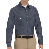 Red Kap Men's Tall Deluxe Denim Long Sleeve Shirt - SD78T
