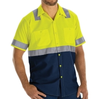 Red Kap Men's Tall Enhanced &amp; Hi-Visibility Work Shirt - SY24T