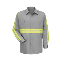 Red Kap Men's Tall Enhanced Visibility Long Sleeve Cotton Work Shirt - SC30ET