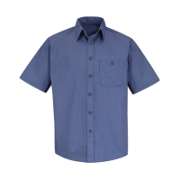 Red Kap Men's Tall Mini-Plaid Uniform Short Sleeve Shirt - SP84T