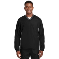 Sport-Tek Tipped V-Neck Raglan Wind Shirt.