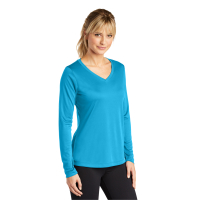 Sport-Tek Women's Long Sleeve PosiCharge Competitor V-Neck Tee.