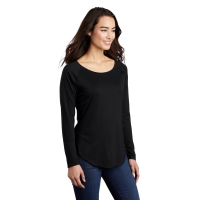 Sport-Tek Women&#039;s PosiCharge Long Sleeve Tri-Blend Wicking Scoop Neck Raglan Tee