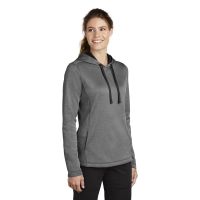 Sport-Tek Women&#039;s PosiCharge Sport-Wick Heather Fleece Hooded Pullover.