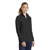 Sport-Tek Women&#039;s PosiCharge Tri-Blend Wicking 1/4-Zip Pullover.