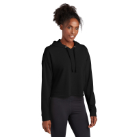 Sport-Tek Women's PosiCharge Tri-Blend Wicking Fleece Crop Hooded Pullover