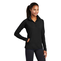 Sport-Tek Women's Sport-Wick Stretch 1/4-Zip Pullover.