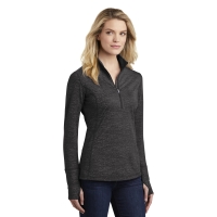 Sport-Tek Women&#039;s Sport-Wick Stretch Reflective Heather 1/2-Zip Pullover.