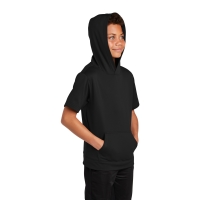 Sport-Tek Youth Sport-Wick Fleece Short Sleeve Hooded Pullover.