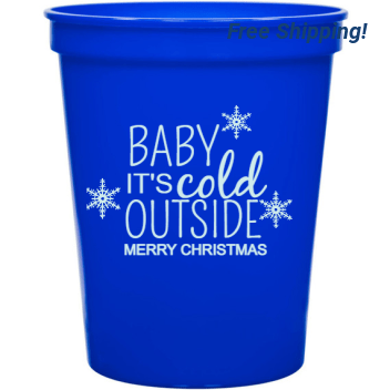 Holiday Baby Its Cold Outside Merry Christmas 16oz Stadium Cups Style 127385