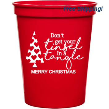 Holiday Dont Get Your Tinsel In Tangle Merry Christmas 16oz Stadium Cups Style 127771