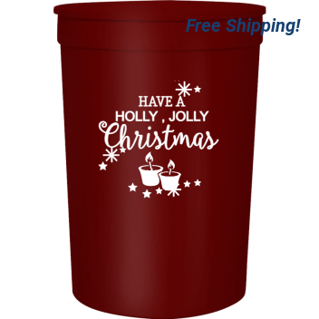Holiday Have Holly Jolly Christmas 16oz Stadium Cups Style 126830