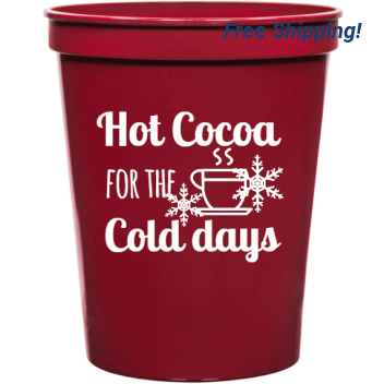 Holiday Hot Cocoa For The Cold Days 16oz Stadium Cups Style 127777